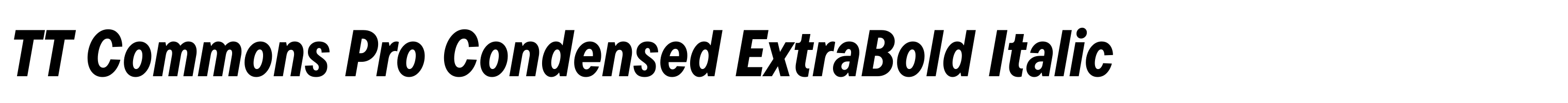 TT Commons Pro Condensed ExtraBold Italic